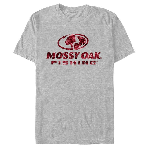 Men's Mossy Oak Red Water Fishing Logo  Graphic Tee Athletic Heather X Large