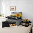 thumbnail image 4 of Erosebridal Hippie Sunflower Bedding Sets King Size, Chic Flower Floral Comforter Sets with Sheets, Orange Gray, Reversible 7 Pieces, 4 of 4