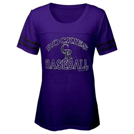 Colorado Rockies Desk Clock - MLB COLORADO ROCKIES TEE Short Sleeve Girls Fashion 60% Cotton 40% Polyester Alternate Team Colors 7 - 16
