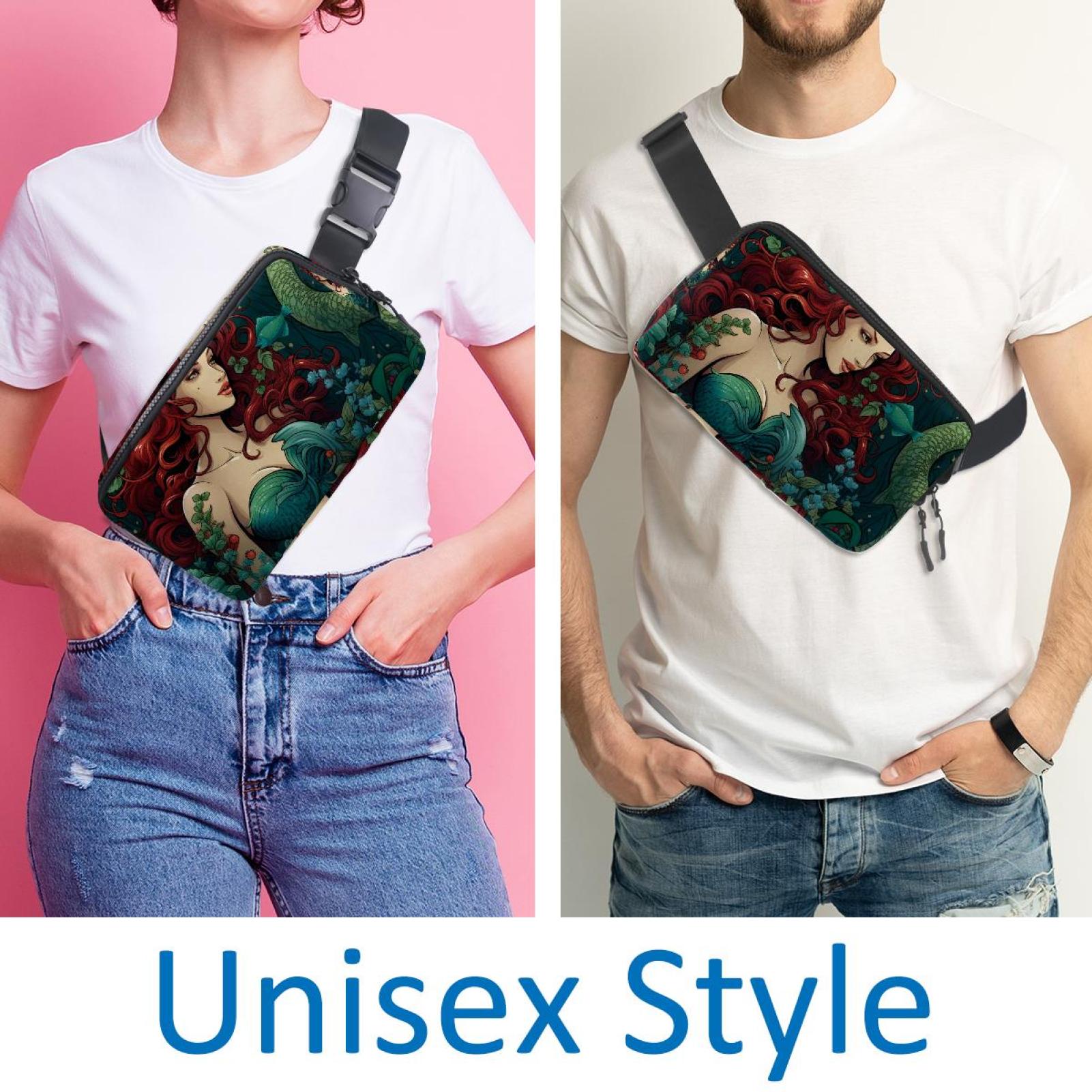 Mermaids Lightweight Adjustable Crossbody Fanny Sling Bag with Extension Strap Unisex