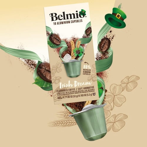 Belmio Irish Dream Nespresso Original compatible Aluminium Coffee Pods, 10 pods per pack, British Import (Pack of 3)