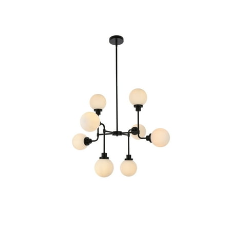

Living District Hanson 8 lights pendant in black with frosted shade