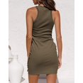 thumbnail image 4 of Vestido sin mangas informal de verano para mujer 2021 cuello redondo ceñido al cuerpo fruncido cintura con lazo Mini vestidos Zhivalor WRHS-140-4, 4 of 5