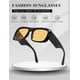 thumbnail image 4 of Gafas de sol Kimorn K1337 de moda retro con montura cuadrada, negro y amarillo, 4 of 7