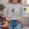 thumbnail image 2 of QITESHIPIN Girls Football Print Pullover Hoodie Long Sleeve Sport Theme Casual Comfortable Sweatshirt Grey,5-6 Years, 2 of 4