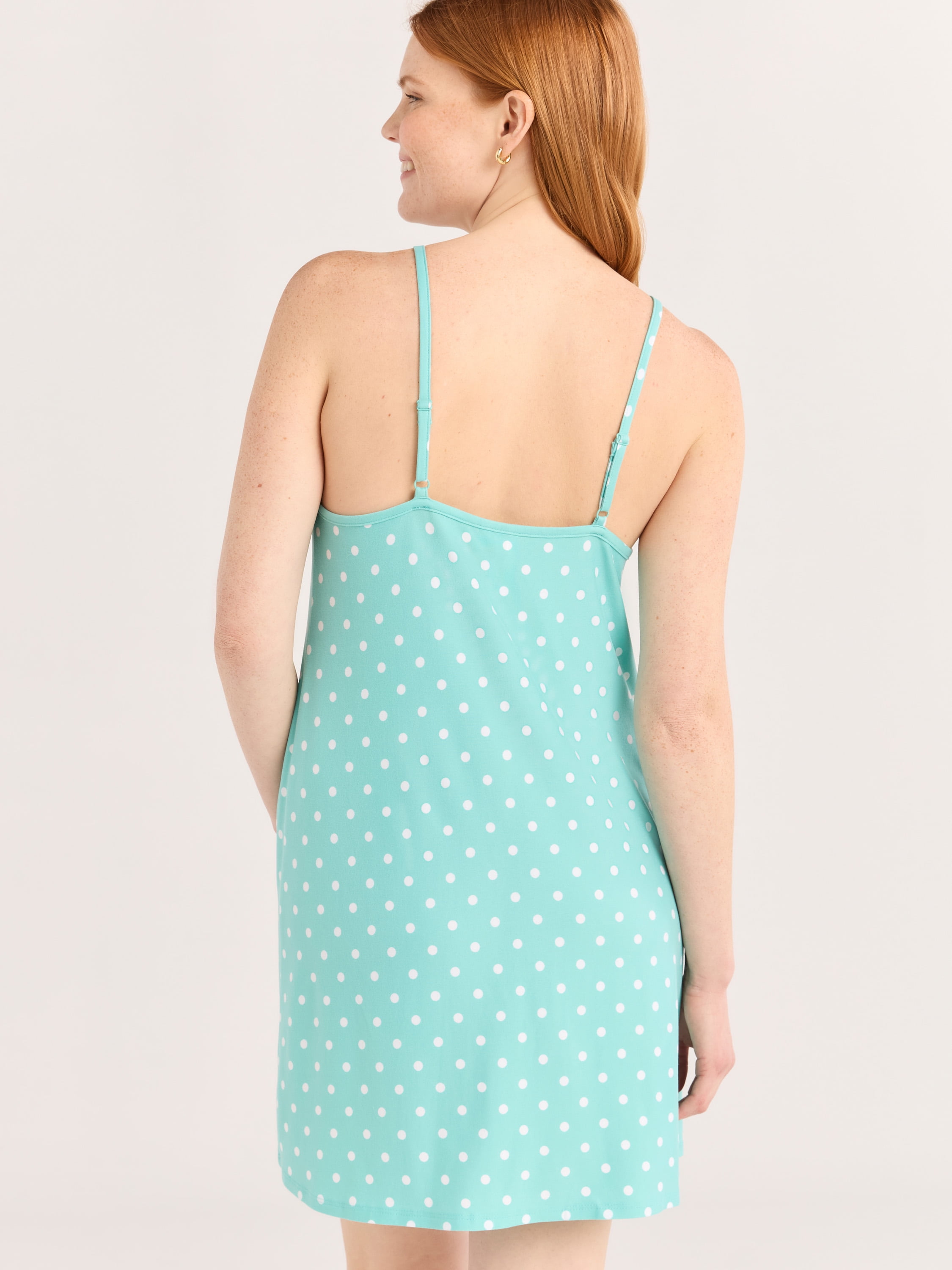 Joyspun Women’s Dreamy Soft Collection Lace Trim Knit Chemise, Sizes S to 3X