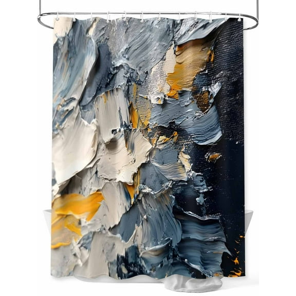 Fsddascl Abstract Ombre Shower Curtain Set - 72" x 78" Washable Bathtub Curtain with 12 Hooks, Modern Farmhouse Chic Oil Painting Waterproof Fabric Stall Shower Curtains for Bathroom/Bathtub Décor