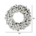 thumbnail image 2 of Vickerman 36" Flocked Snow Ridge Artificial Christmas Wreath, Warm White LED Lights, 2 of 2