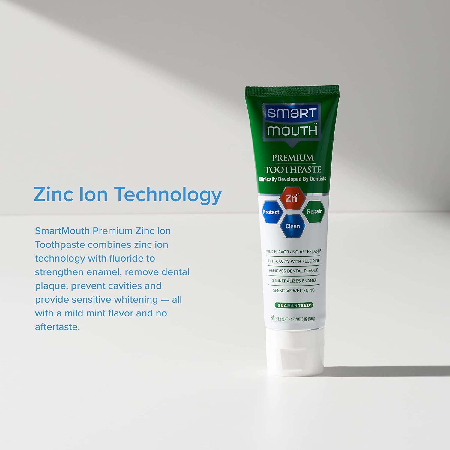 Smart Mouth Premium Zinc Ion Toothpaste,  6 oz (4-Pack)