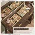 thumbnail image 5 of OKD 48" Fluted Vanity Desk with 36" Mirror and Lights, Modern Makeup Table with 5 Drawers, Charging Station, Adjustable Shelves - Dark Walnut, 5 of 7