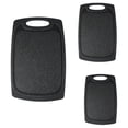 thumbnail image 2 of SomWiBe Wheat Straw Cutting Board Set, Black Double-Sided Kitchen Prep Boards with Groove and Handle, 3 Pack, 2 of 4