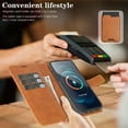 thumbnail image 4 of Allytechgroup 3 In 1 Magnetic iPhone 13 Case with Detachable Wallet & Card Holder, Compatible with Mag-safe PU Leather Folio Cover RFID Protection Phone Case for Apple iPhone 13,Brown, 4 of 7