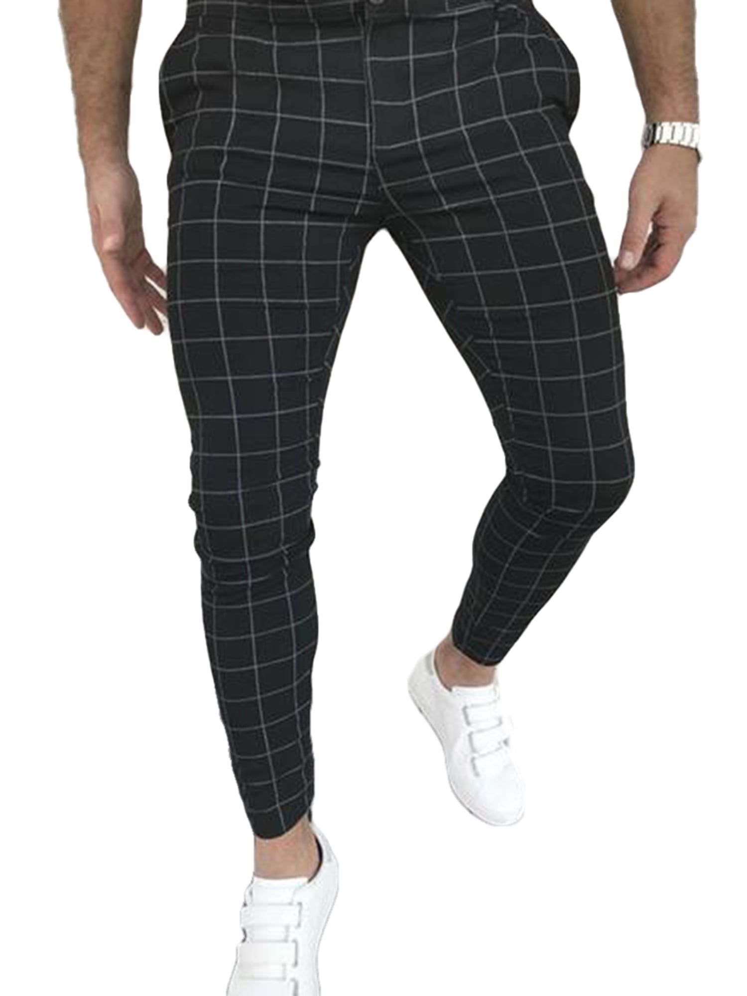 tartan skinny pants mens