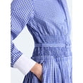 thumbnail image 3 of Free Assembly Women’s and Women's Plus Smocked Gingham Shirtdress, XS-4X, 3 of 5