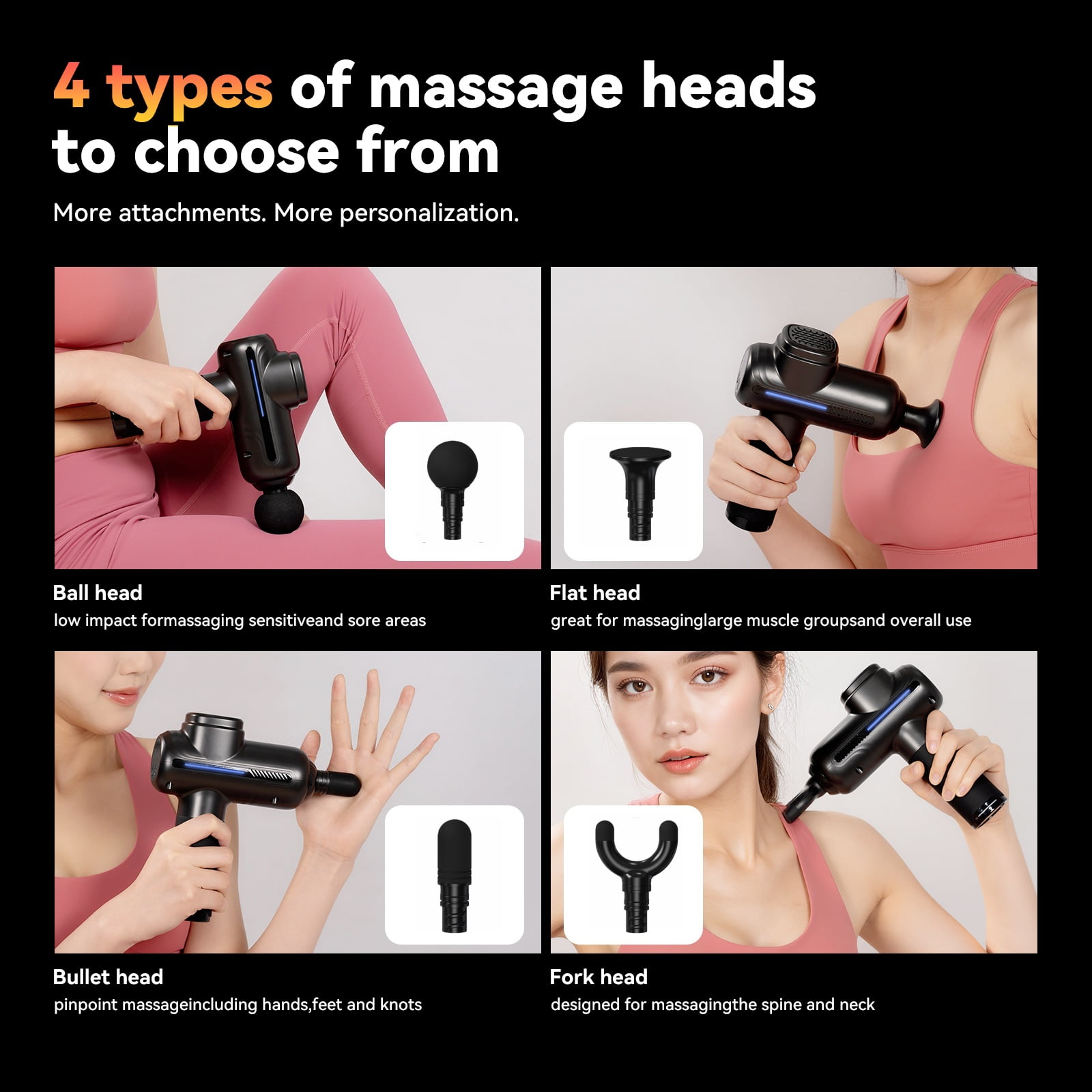 Professional Fitness & Recovery Percussion Massager Gun - Portable Muscle Massager with 5-Speed/Heat Therapy/Quiet Operation, for Post-Workout Soreness Relief