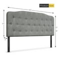 thumbnail image 3 of Costway Queen Upholstered Headboard Adjust Button Tufted Faux Linen Light Grey, 3 of 10