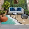 thumbnail image 2 of Starfish Beach Outdoor Rug for Patio/Deck/Porch, Non-Slip Large Area Rug 5 x 8 Ft, Ocean Turquoise Wave Brown Sand Summer Indoor Outdoor Rugs Washable Area Rugs, Reversible Camping Rug Carpet Runner, 2 of 8