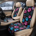 thumbnail image 2 of Eheartsgir Colorful Paw Print Pattern Quilted Design Car Seat Covers for Sedans, Polyester Machine Washable Car Front Seat Cover Quilted Protective Cover, 2 of 7