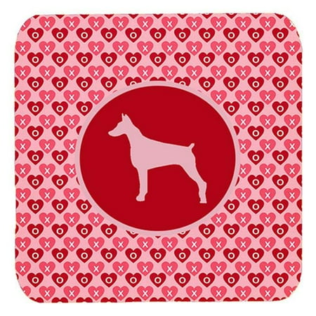 

Doberman Valentine Hearts Foam Coasters - Set 4 3.5 x 3.5 In.