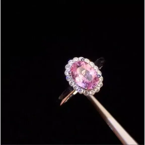 Certified Natural Pink Sapphire Ring 925 Sterling Silver Handmade Engagemant Ring