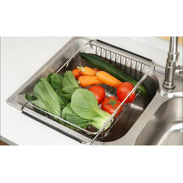 1pc Sink Drying Rack With Drainboard, Kitchen Dish Drainer Holder For  Vegetables Fruits, Stainless Steel