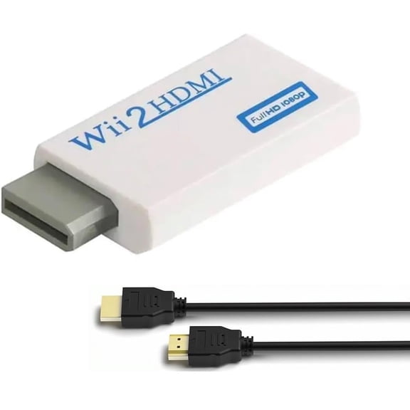 Wii to HDMI Converter,Connect Wii to HDMI Adapter with 3.5mm Audio Compatible with Wii, Wii U, HDTV, Monitor Supports All Wii Display Modes-White
