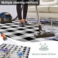 thumbnail image 5 of Easter Outdoor Rug 4x6 Ft - Reversible Patio Rug Outdoor Camping Rugs, Spring Bunny Botanical Blooms Flowers Black Plaid Indoor Outdoor Area Rugs, Non-Slip Outdoor Carpet Runner for Deck/Porch, 5 of 8