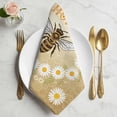 thumbnail image 2 of Brown Daisy Bees Cloth Napkins, Spring Farmhouse Honey Floral Rings Washable and Reusable Dinner Napkins Set of 8, Table Napkin for Kitchen Party Birthday Wedding Hotel Housewarming 20"x20", 2 of 9