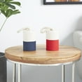 thumbnail image 2 of 4"W, 5"H Cream Cotton Coiled Colorblock Buoy Sculpture with Red and Blue Bases, by DecMode (2 Count), 2 of 10