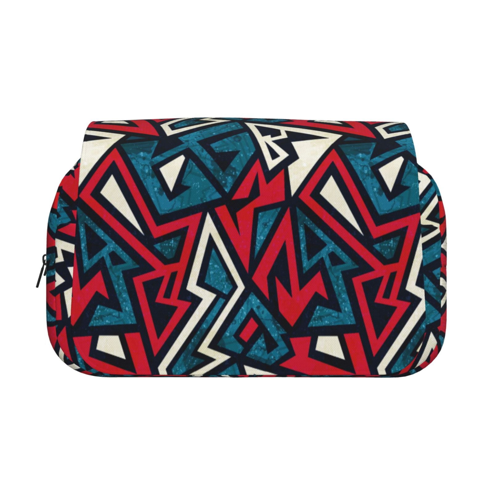 Rateoe Geometric Elements Pattern Double Clamshell Pen Case, Storage Organizer with Two Zipper Compartments– Holds Up to 50 Pencils & Pens