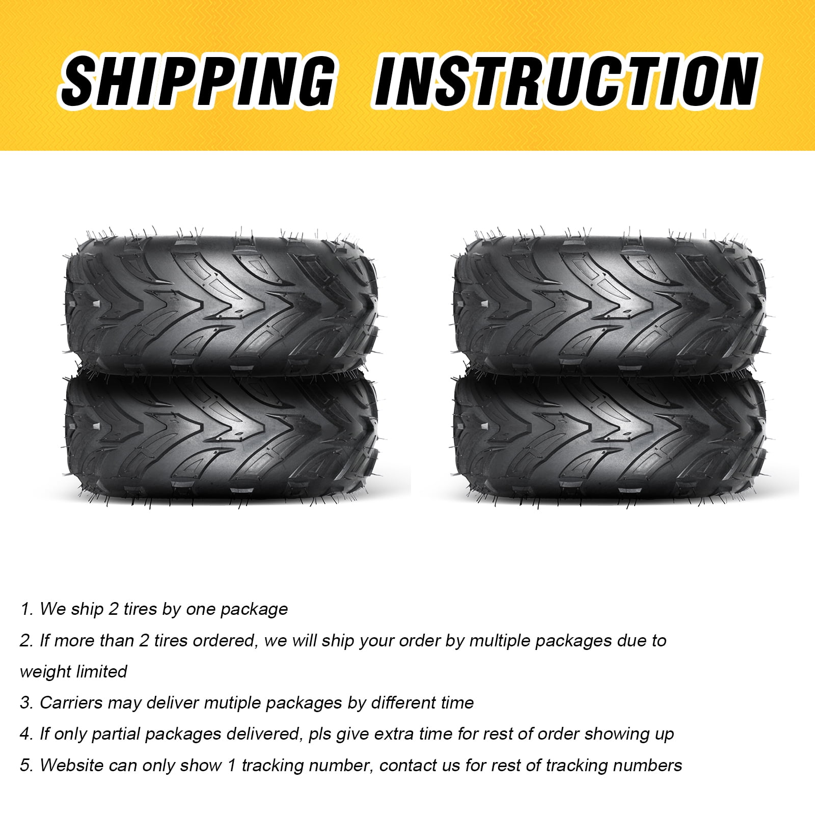 Ktaxon 145/70-6 ATV & Go Kart Tires Set of 2, 4PR Tubeless All-Terrain Sport Tires for ATV and Utility Vehicles