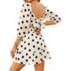 thumbnail image 3 of VISgogo Vestido de manga farol para mujer con decoración de volantes, ropa de verano de cintura alta con escote cuadrado de lunares VISgogo  moda, 3 of 4