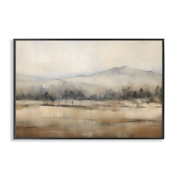 Stupell Industries Rustic Lodge Distant Tree Covered Mountain Black Framed Giclee Art, 18 x 12, by Creative Studio
