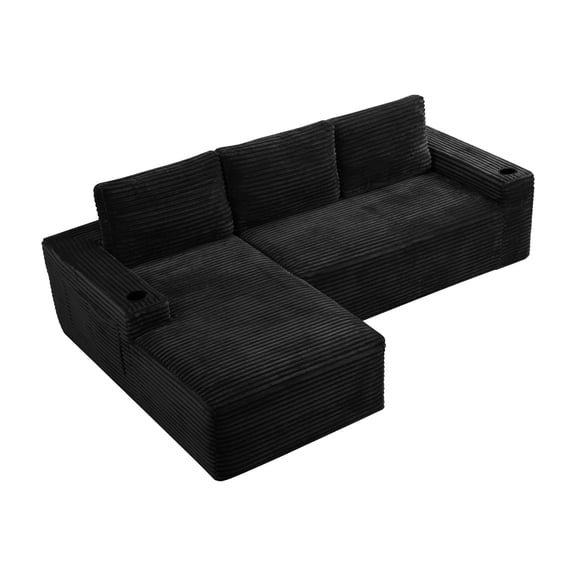 104 Inch Cloud Sectional Couch,Modern Modular Sectional Sofa with Deep Seat,Corduroy Boneless Couches with L-Shape Chaise for Living Room Bedroom,No Assembly Required