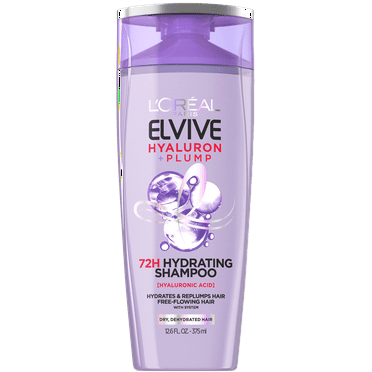 L'Oreal Paris Elvive Hyaluron Plump Hydrating Shampoo with Hyaluronic Acid, 12.6 fl oz