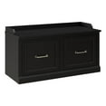 thumbnail image 1 of Bowery Hill 40" Engineered Wood Shoe Storage Bench with Doors in Black Oak, 1 of 10