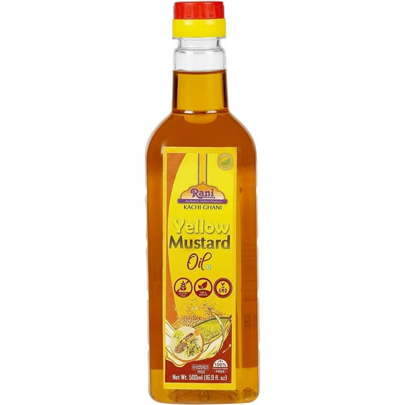 Rani Yellow Mustard Oil (Kachi Ghani) 16.9 Ounce (500ml) NON-GMO | Gluten Free | Kosher | Vegan | 100% Natural