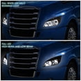 thumbnail image 3 of DNA Motoring HL-HAY-018-CH For 2018-2021 Freightliner Cascadia Dual LED Halo Ring DRL+Turn Signal Projector Headlight Lamps Chrome 19, 3 of 5