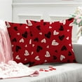 thumbnail image 3 of Valentine''s Day Pillow Covers 20x20 Inch Set of 2 Red Hearts Decor White Throw Pillow Covers Valentine''s Day Cushion Case Decoration for Sofa Couch, 3 of 6