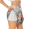 thumbnail image 1 of Balery Tropical With Flamingos Pantalones cortos deportivos para mujer con forro y dos bolsillos, elásticos, para entrenamiento, gimnasio, yoga-X-Large, 1 of 7