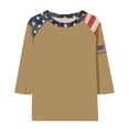 thumbnail image 3 of MEICHEN Ladies' American 250th Anniversary Patchwork Print 3/4 Sleeve 3/4 Sleeved Top Summer T Shirts for Women, 3 of 5