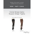 thumbnail image 2 of MeMoi Circle Stripe Optic Illusion Sheer Tights - Womens - Female (Small/Medium, Black), 2 of 12
