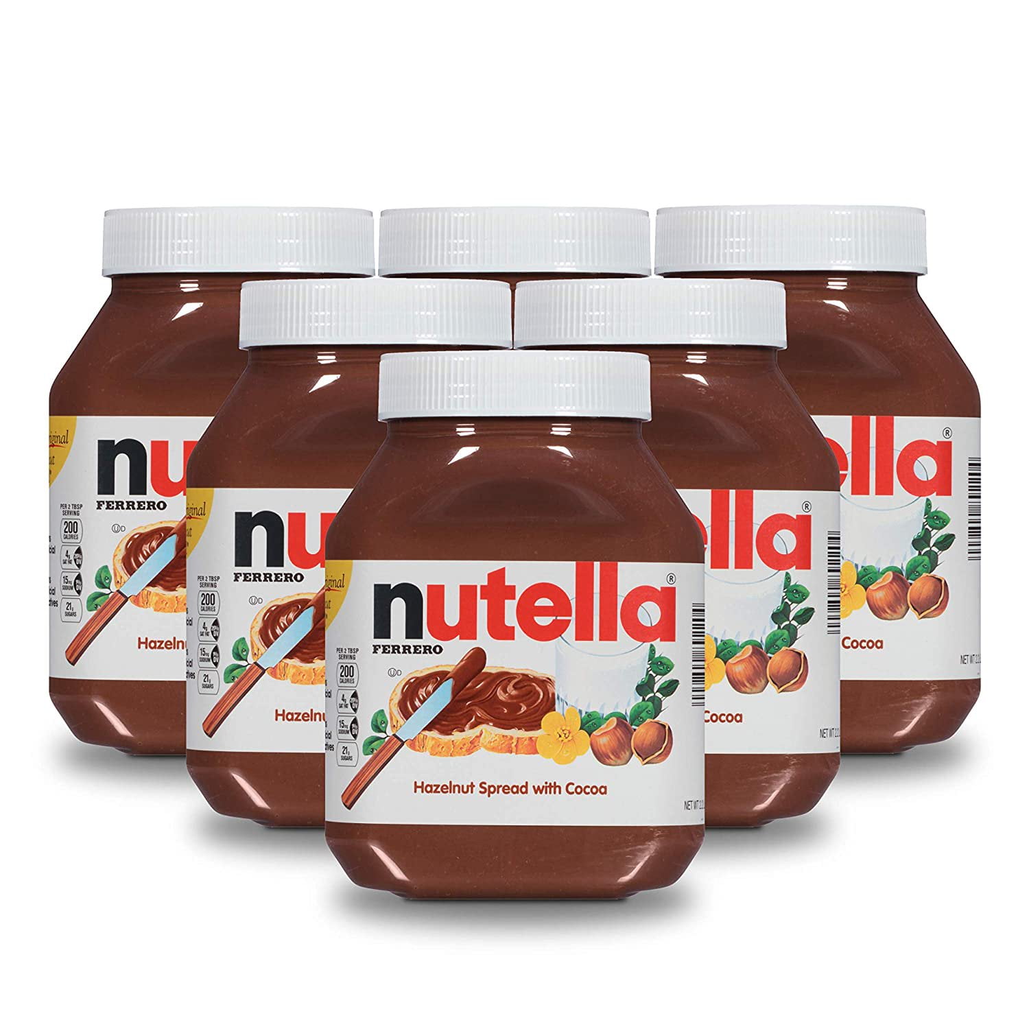 6 Pack | Nutella Hazelnut Spread with Cocoa, ...