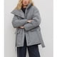 thumbnail image 5 of Chaqueta de algodón con cuello alto y cinturón de temperamento irregular, chaqueta de algodón de longitud media, 5 of 6