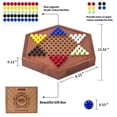 thumbnail image 5 of AMEROUS 12.5 inches Wooden Chinese Checkers Set with Storage Drawer - 60 Acrylic Marbles in 6 Colors - 12 Bonus Spare Marbles, Classic Strategy Family Board Game for Kids and Adults, 5 of 7