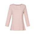 thumbnail image 3 of T-shirt Décontracté pour Femmes Confortable à Rayures Imprimées Légèrement Élastique Col Rond Manches Longues Haut Tee pour Dames Hauts Haut d'Entraînement pour Femme T-Shirt Athlétique pour Femmes T-Shirts pour Femmes Grande Manches Longues Ajusté, 3 of 4