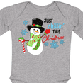 thumbnail image 4 of Inktastic Just Chillin' This Christmas Fun Snowman in Top Hat Boys or Girls Long Sleeve Baby Bodysuit, 4 of 5