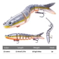 thumbnail image 3 of Lttoisl Leurres de Pêche Réalistes Swimbait Crankbait à Sections Multiples Achigan Kit d'Attirail pour Eau Salée avec Mouvement Réaliste, 13,4 Cm/5,27 Po, Hameçon 6#, 3 of 8