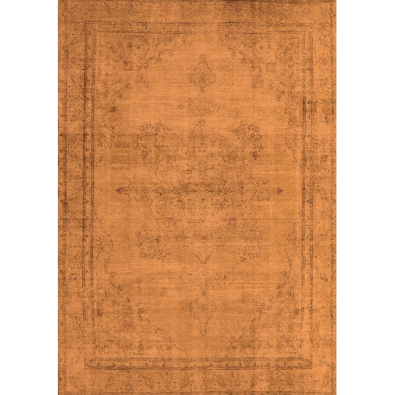 Ahgly Company Indoor Rectangle Oriental Orange Industrial Area Rugs, 6' x 9'