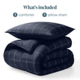 thumbnail image 5 of Juego de Edredón Alternativo de Plumón Bare Home 2 Piezas Tamaño Twin/Twin-XL Azul Oscuro Cuadros Modernos, 5 of 5